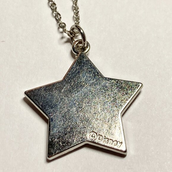 Vintage Disney Tinker Bell Rosetta Charm Necklace 18" Chain Fairy Silver Tone - Picture 3 of 6